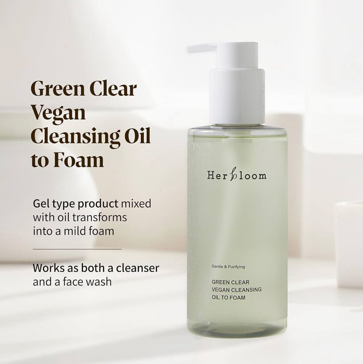 Green Clear Vegan Cleansing Oil to Foam